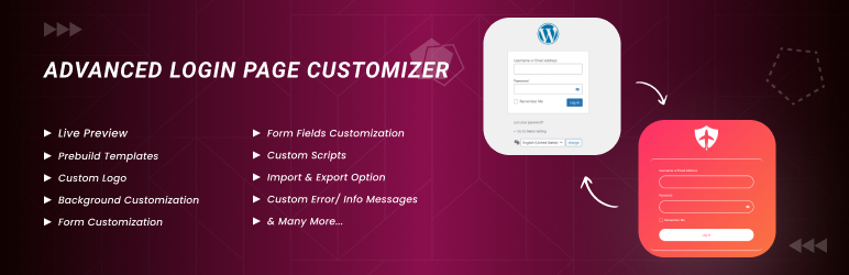 Advanced Login Page Customizer Preview Wordpress Plugin - Rating, Reviews, Demo & Download