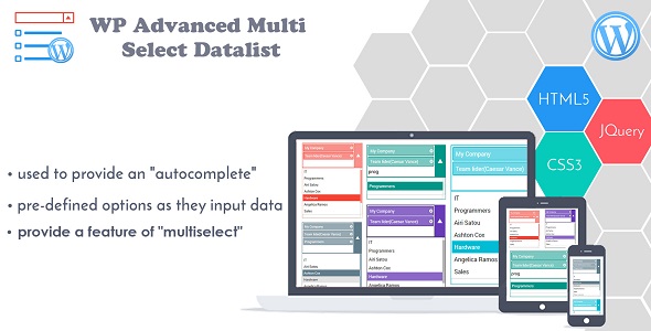 Advanced Multi Select Data List WP – Multiselect Drop-down With Autocomplete Plugin for Wordpress Preview - Rating, Reviews, Demo & Download
