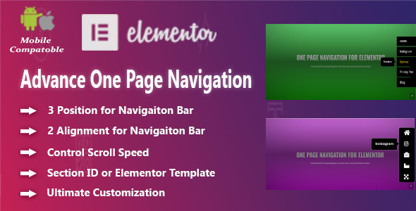 Advanced One Page Navigation For Elementor Preview Wordpress Plugin - Rating, Reviews, Demo & Download