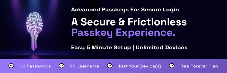Advanced Passkeys For Secure Login Preview Wordpress Plugin - Rating, Reviews, Demo & Download
