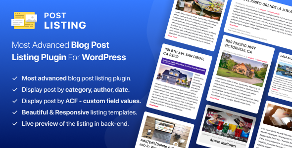 Advanced Posts Grid Plugin for Wordpress Preview - Rating, Reviews, Demo & Download