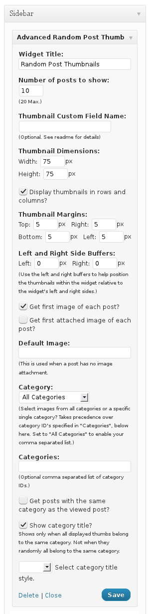 Advanced Random Post Thumbnails Widget Preview Wordpress Plugin - Rating, Reviews, Demo & Download