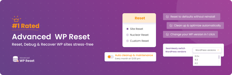 Advanced WordPress Reset – Debug, Recover & Reset WP Preview - Rating, Reviews, Demo & Download