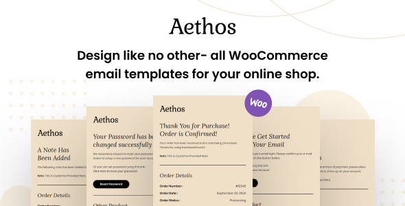 Aethos – WooCommerce Responsive Email Template Preview Wordpress Plugin - Rating, Reviews, Demo & Download