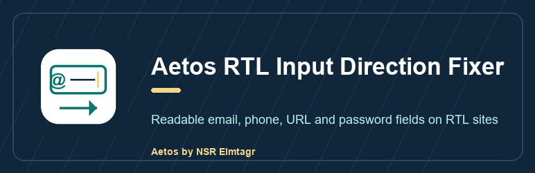 Aetos RTL Input Direction Fixer Preview Wordpress Plugin - Rating, Reviews, Demo & Download