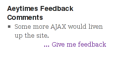 AeyTimes Site Feedback / Comments Widget Preview Wordpress Plugin - Rating, Reviews, Demo & Download