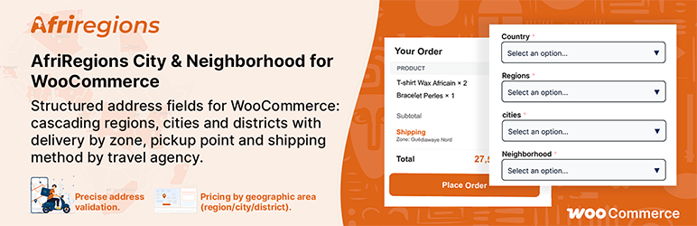 AfriRegions City & Neighborhood For WooCommerce Preview Wordpress Plugin - Rating, Reviews, Demo & Download