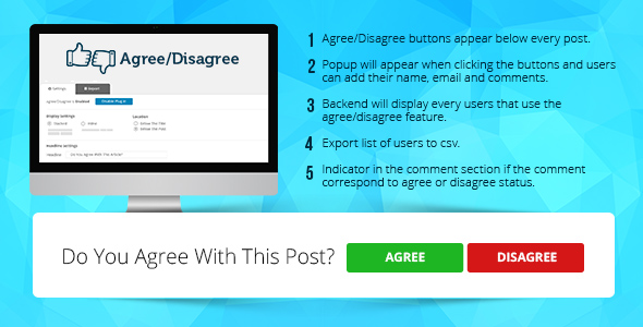 Agree/Disagree Interactive Voting Social Plugin Preview - Rating, Reviews, Demo & Download