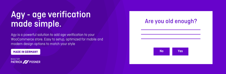 Agy – Age Verification For WooCommerce Preview Wordpress Plugin - Rating, Reviews, Demo & Download