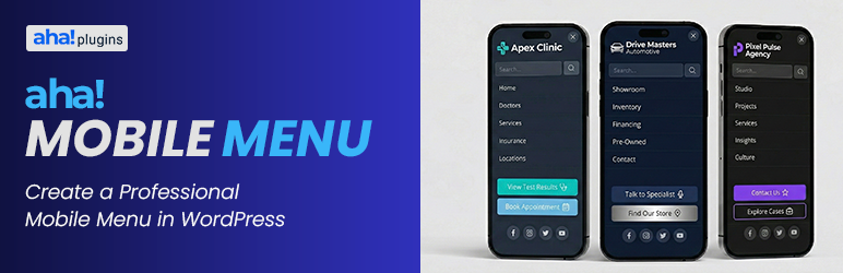 Aha Mobile Menu Preview Wordpress Plugin - Rating, Reviews, Demo & Download