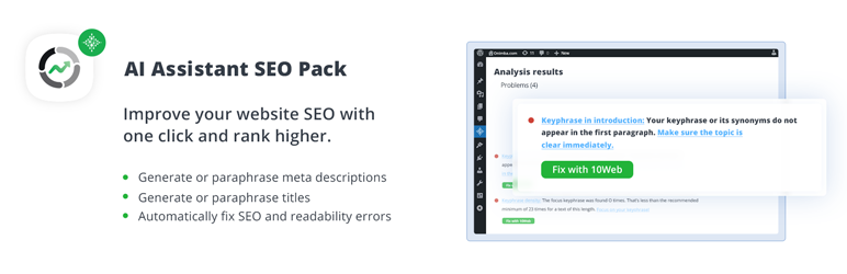 AI Assistant By 10Web – SEO Pack Preview Wordpress Plugin - Rating, Reviews, Demo & Download