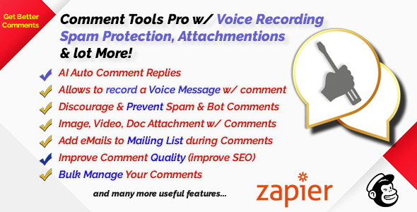 AI Auto Comment Reply And Other Tools With Auto Moderation, Spam Protection, Attachment Preview Wordpress Plugin - Rating, Reviews, Demo & Download