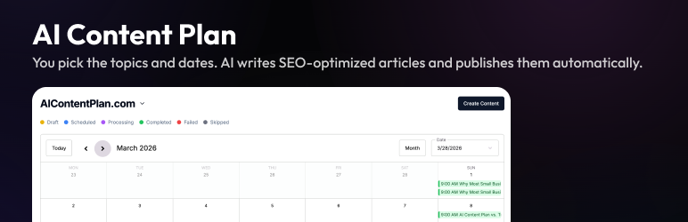 AI Content Plan Preview Wordpress Plugin - Rating, Reviews, Demo & Download