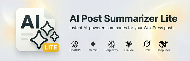 AI Post Summarizer Lite Preview Wordpress Plugin - Rating, Reviews, Demo & Download