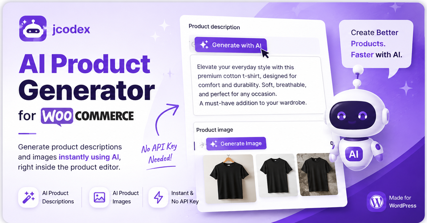 AI Product Generator For WooCommerce Preview Wordpress Plugin - Rating, Reviews, Demo & Download