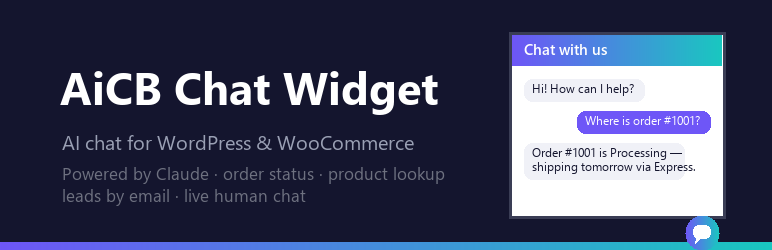 AiCB Chat Widget Preview Wordpress Plugin - Rating, Reviews, Demo & Download