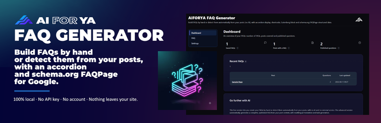 AIFORYA FAQ Generator Preview Wordpress Plugin - Rating, Reviews, Demo & Download