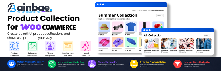 Ainbae Product Collections For WooCommerce Preview Wordpress Plugin - Rating, Reviews, Demo & Download