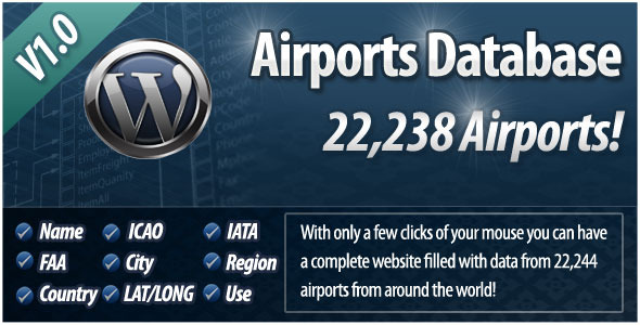 Airport Database Plugin for Wordpress With Text Spinner Preview - Rating, Reviews, Demo & Download