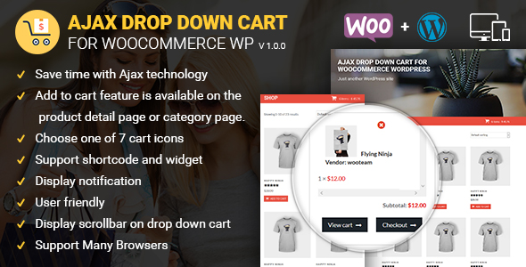 Ajax Drop Down Cart For WooCommerce Wordpress Preview - Rating, Reviews, Demo & Download