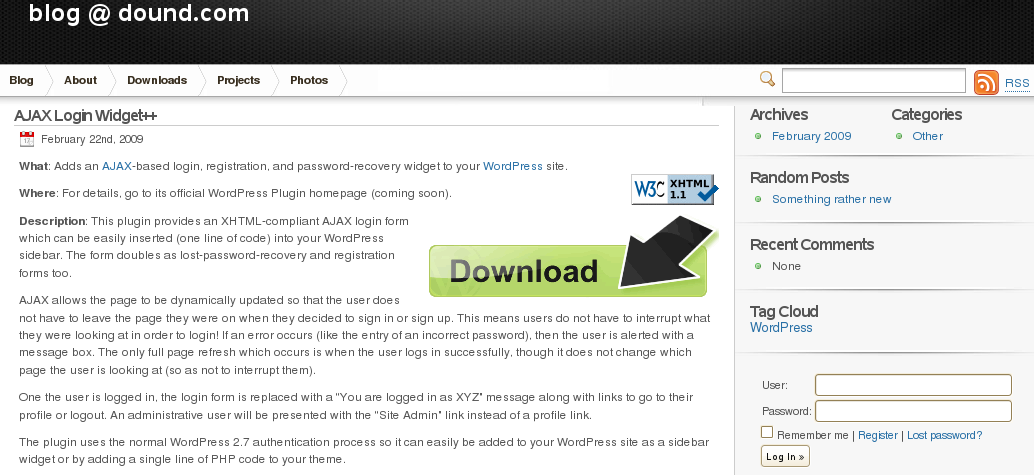 AJAX Login Widget++ Preview Wordpress Plugin - Rating, Reviews, Demo & Download