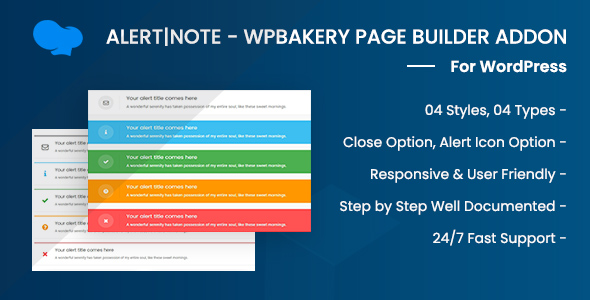 Alert/Note – WPBakery Addon WordPress Plugin Preview - Rating, Reviews, Demo & Download
