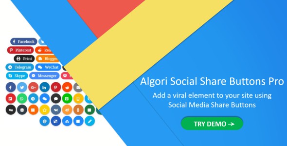 Algori Social Share Buttons Pro Plugin for Wordpress Gutenberg Preview - Rating, Reviews, Demo & Download