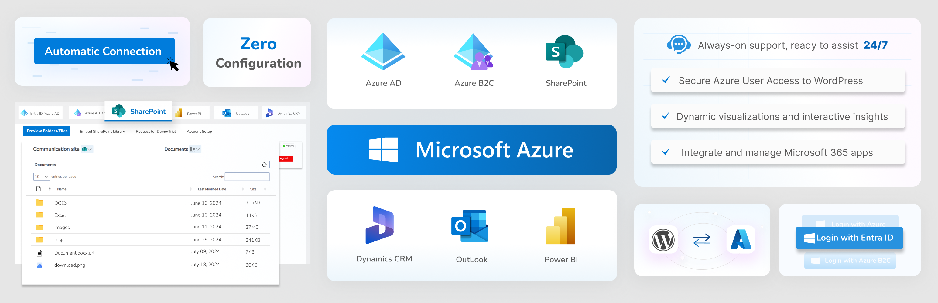 All-in-One Microsoft Office 365 Apps + Azure/EntraID Login Preview Wordpress Plugin - Rating, Reviews, Demo & Download