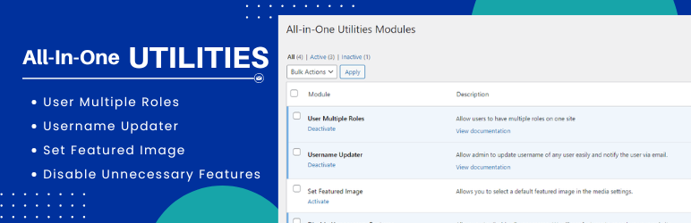 All-in-One Utilities Preview Wordpress Plugin - Rating, Reviews, Demo & Download