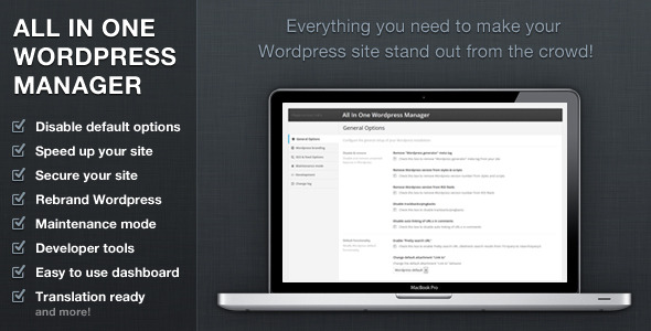 All In One Wordpress Manager Preview - Rating, Reviews, Demo & Download
