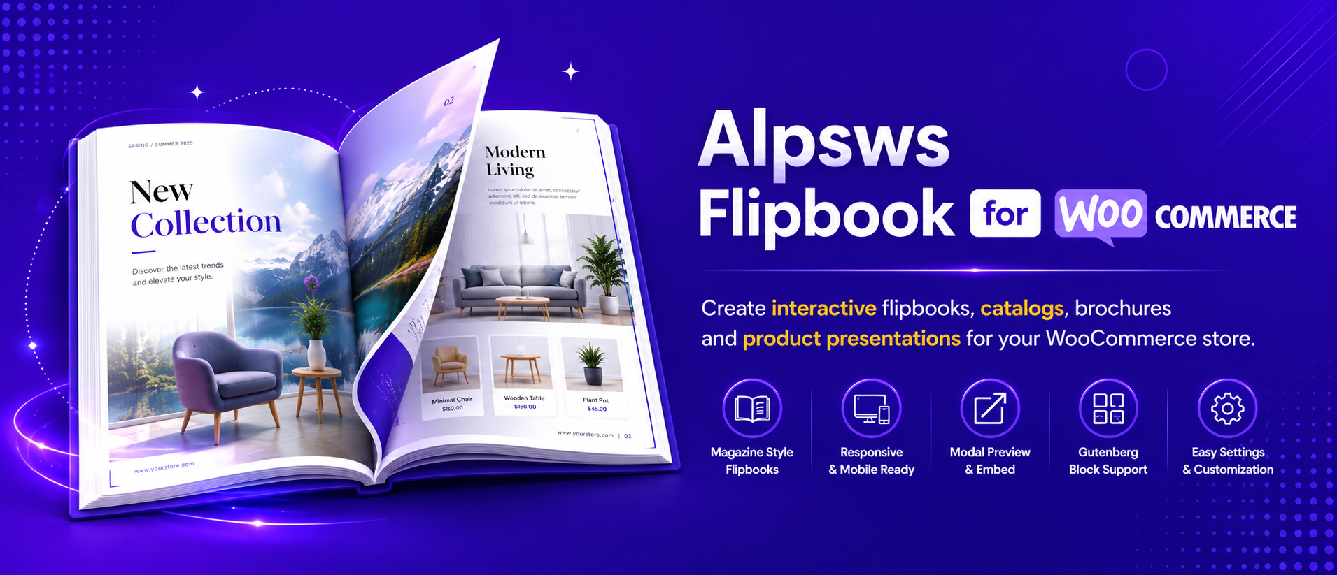 Alpsws Flipbook For WooCommerce Preview Wordpress Plugin - Rating, Reviews, Demo & Download