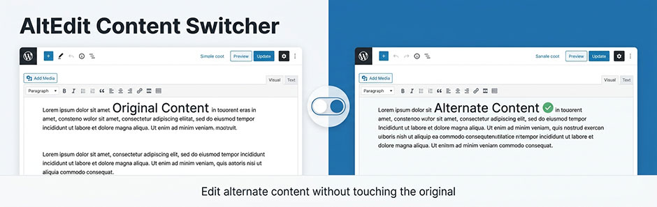 AltEdit Content Switcher Preview Wordpress Plugin - Rating, Reviews, Demo & Download