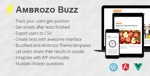 Ambrozo Buzz Quiz & Tests Plugin Preview - Rating, Reviews, Demo & Download