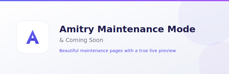 Amitry Maintenance Mode & Coming Soon Preview Wordpress Plugin - Rating, Reviews, Demo & Download