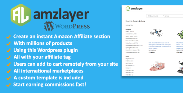 Amzlayer WP Plugin – Amazon Affiliate Sites Builder Preview - Rating, Reviews, Demo & Download