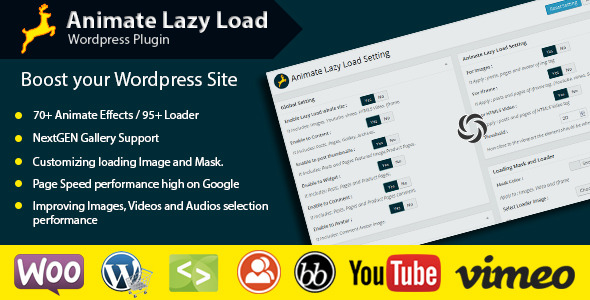 Animate Lazy Load WordPress Plugin Preview - Rating, Reviews, Demo & Download