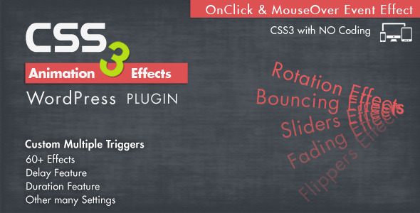 Animation CSS3 Effects Wordpress Plugin Preview - Rating, Reviews, Demo & Download
