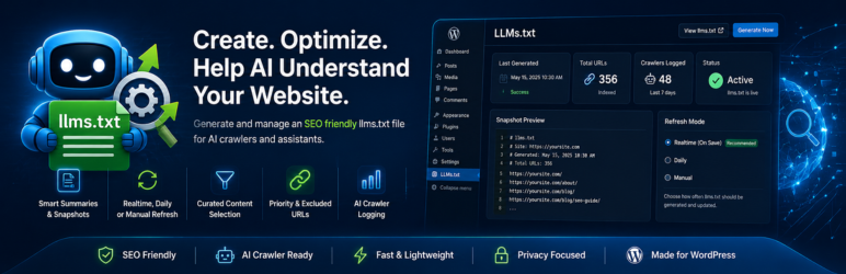 Anonindo SEO Friendly LLMs Wordpress Plugin - Rating, Reviews, Demo & Download
