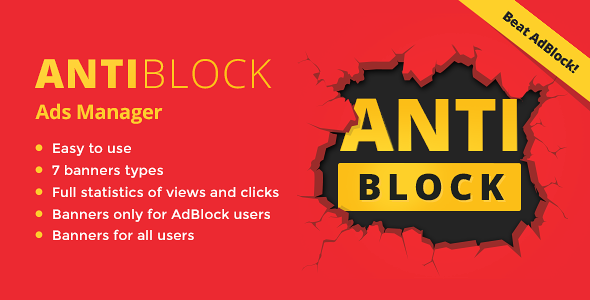 AntiBlock Ads Manager – Beat AdBlock With Wordpress Preview - Rating, Reviews, Demo & Download