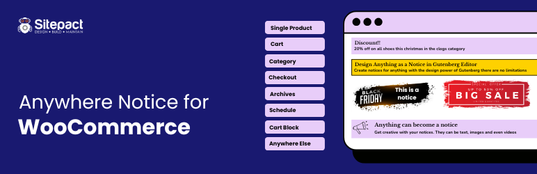 Anywhere Notice For WooCommerce Preview Wordpress Plugin - Rating, Reviews, Demo & Download
