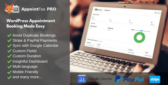 AppointFox PRO – WordPress Appointment Booking Plugin Preview - Rating, Reviews, Demo & Download