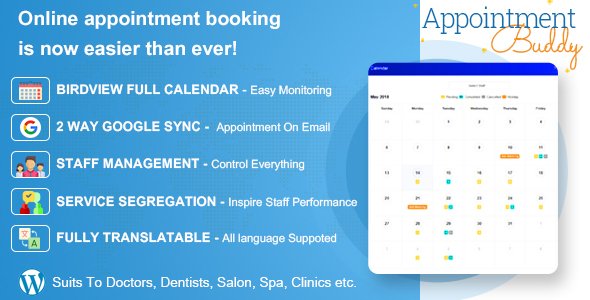 Appointment Buddy – Online Appointment Booking WP Plugin Preview - Rating, Reviews, Demo & Download