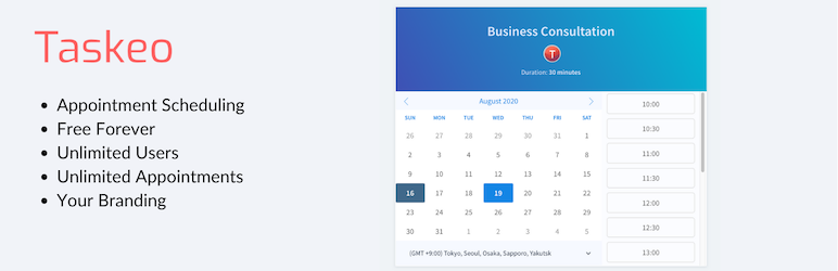 Appointment Scheduling By Taskeo Preview Wordpress Plugin - Rating, Reviews, Demo & Download