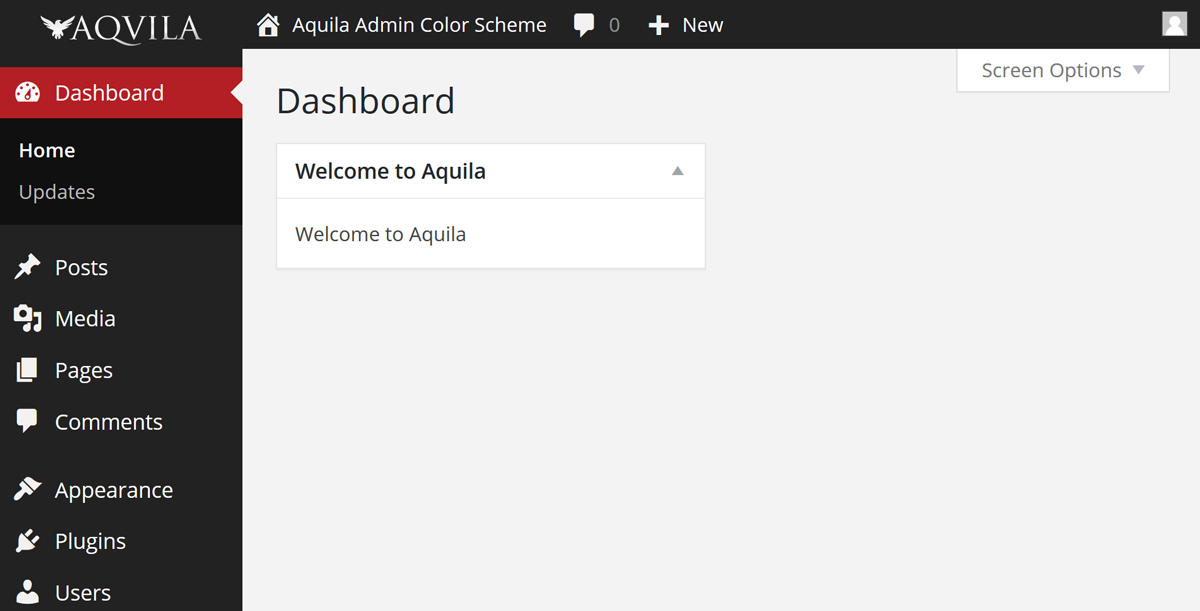Aquila Admin Color Scheme Preview Wordpress Plugin - Rating, Reviews, Demo & Download