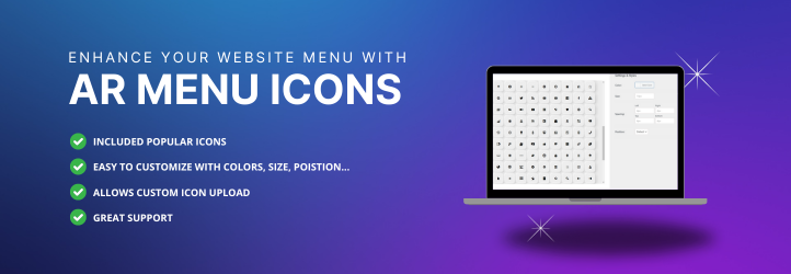 AR Menu Icons Preview Wordpress Plugin - Rating, Reviews, Demo & Download