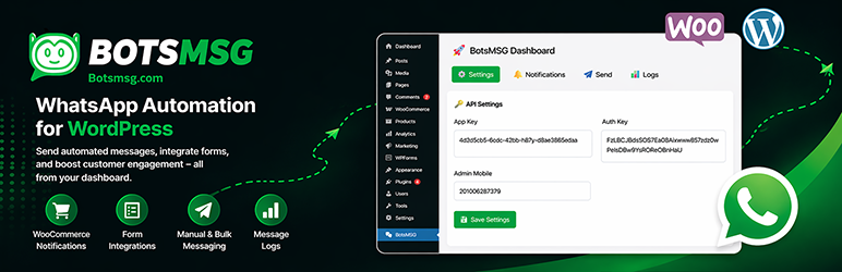 ArabiaCode Notifications For BotsMSG Preview Wordpress Plugin - Rating, Reviews, Demo & Download