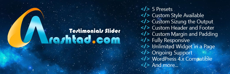 Arashtad Testimonials Slider Plugin Preview - Rating, Reviews, Demo & Download