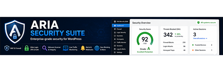 Aria Security Suite Preview Wordpress Plugin - Rating, Reviews, Demo & Download