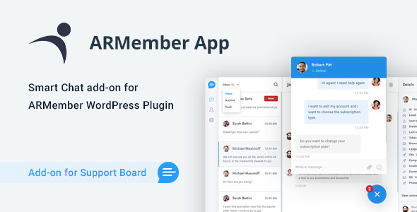 ARMember Chat & Tickets App For Support Board Preview Wordpress Plugin - Rating, Reviews, Demo & Download