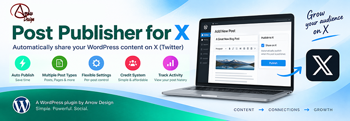 Arrow Design Post Publisher For X Preview Wordpress Plugin - Rating, Reviews, Demo & Download